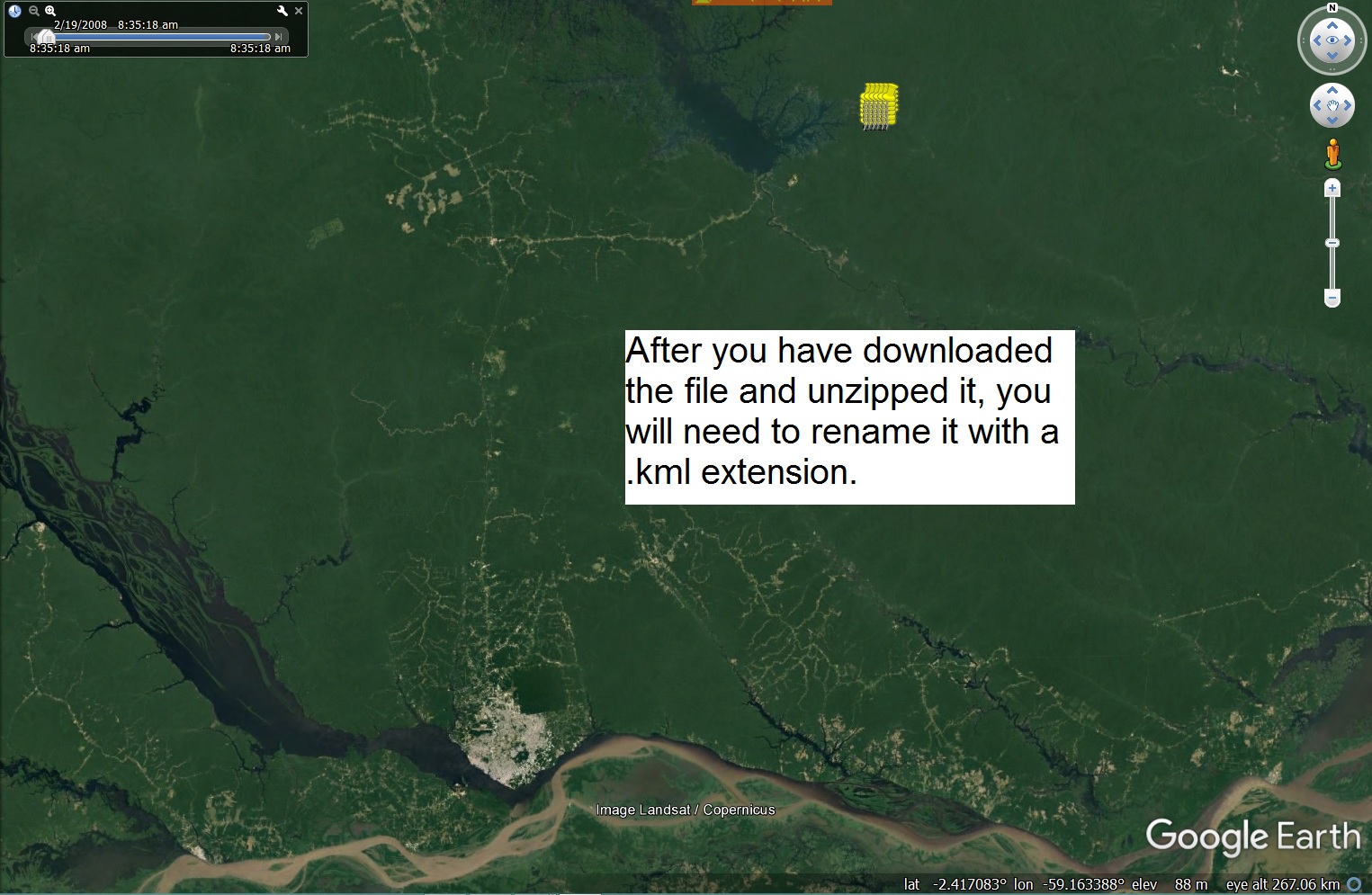 Rebio Uatauma on Google Earth